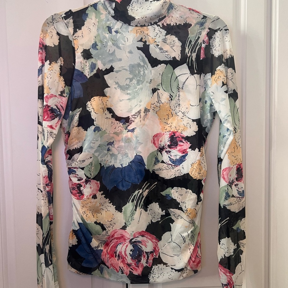 Cinq à Sept Multicolor Floral Long Sleeve Top